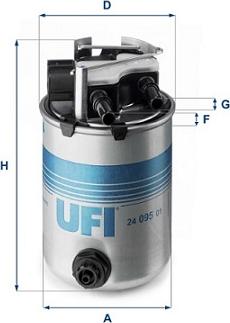 UFI 24.095.01 - Топливный фильтр autosila-amz.com