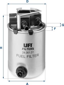 UFI 24.061.01 - Топливный фильтр autosila-amz.com