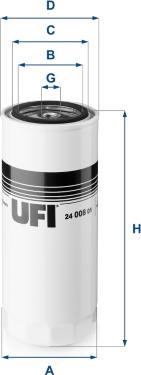 UFI 24.008.01 - Топливный фильтр autosila-amz.com