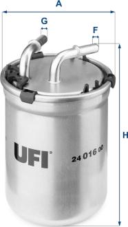 UFI 24.016.00 - Топливный фильтр autosila-amz.com