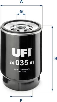 UFI 24.035.01 - Фильтр топливный накручивающийся autosila-amz.com
