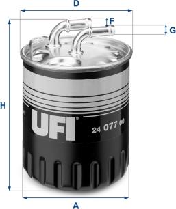 UFI 24.077.00 - Топливный фильтр autosila-amz.com