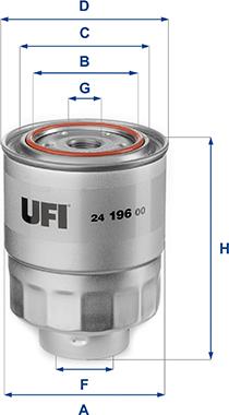 UFI 24.196.00 - Топливный фильтр autosila-amz.com