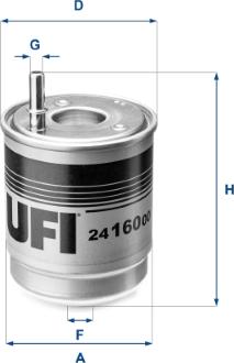 UFI 24.160.00 - Топливный фильтр autosila-amz.com