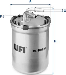 UFI 24.106.00 - Топливный фильтр autosila-amz.com