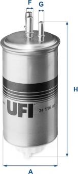 UFI 24.116.00 - Топливный фильтр autosila-amz.com