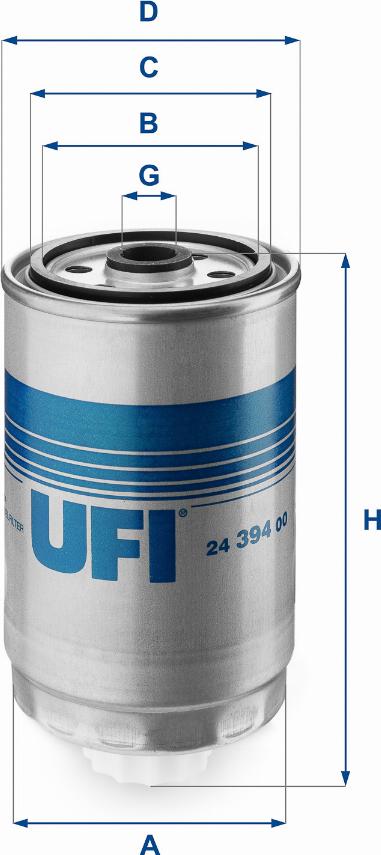 UFI 24.394.00 - Топливный фильтр autosila-amz.com