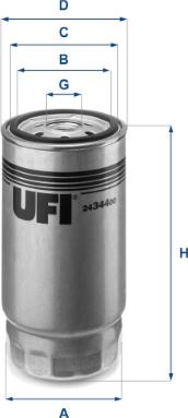 UFI 24.344.00 - Топливный фильтр autosila-amz.com