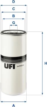 UFI 24.342.00 - Топливный фильтр autosila-amz.com