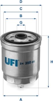 UFI 24.350.00 - Фильтр топливный легковой OPEL, DIV. autosila-amz.com