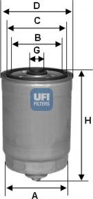 UFI 24.350.01 - Топливный фильтр autosila-amz.com