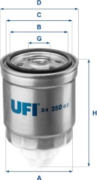 UFI 24.350.02 - Топливный фильтр autosila-amz.com
