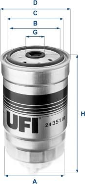 UFI 24.351.00 - Топливный фильтр autosila-amz.com