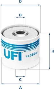 UFI 24.360.01 - Топливный фильтр autosila-amz.com