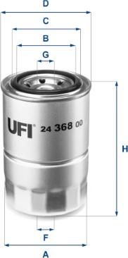 UFI 24.368.00 - Топливный фильтр autosila-amz.com
