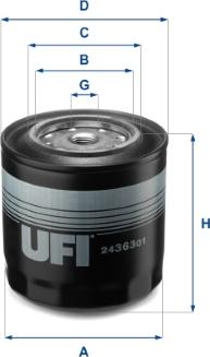 UFI 24.363.01 - Топливный фильтр autosila-amz.com