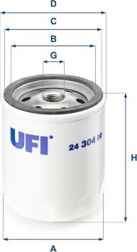 UFI 24.304.00 - Топливный фильтр autosila-amz.com
