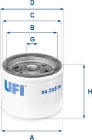 UFI 24.305.00 - Топливный фильтр autosila-amz.com