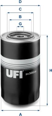 UFI 24.308.00 - Топливный фильтр autosila-amz.com