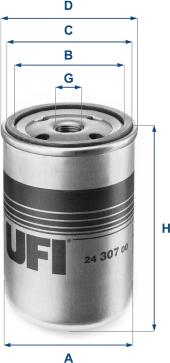 UFI 24.307.00 - Топливный фильтр autosila-amz.com