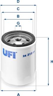 UFI 24.319.01 - Топливный фильтр autosila-amz.com