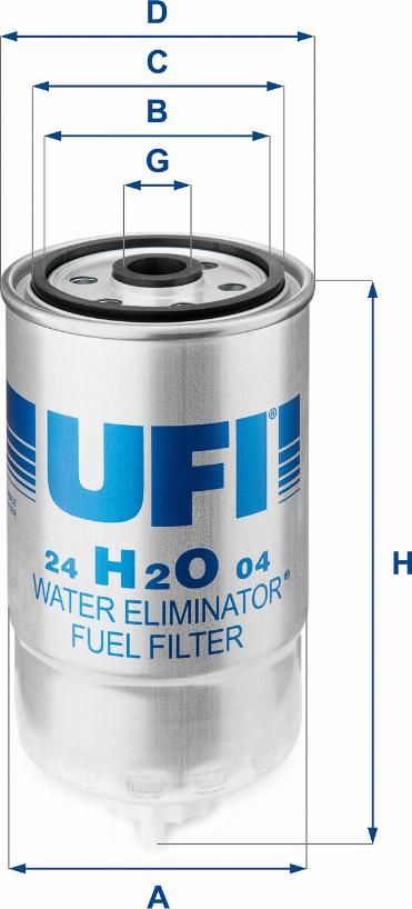 UFI 24.H2O.04 - Топливный фильтр autosila-amz.com