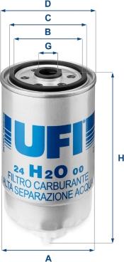 UFI 24.H2O.00 - Топливный фильтр autosila-amz.com