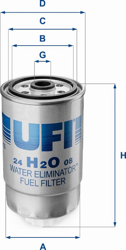 UFI 24.H2O.08 - Топливный фильтр autosila-amz.com
