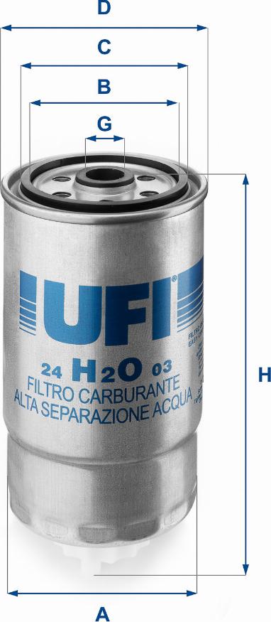 UFI 24.H2O.03 - Топливный фильтр autosila-amz.com