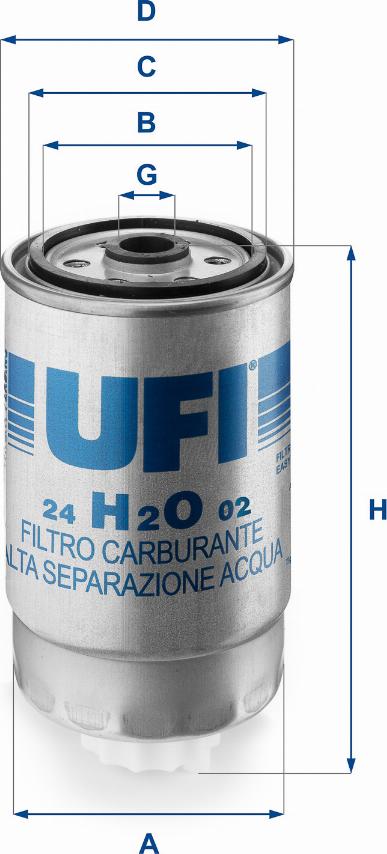 UFI 24.H2O.02 - Топливный фильтр autosila-amz.com
