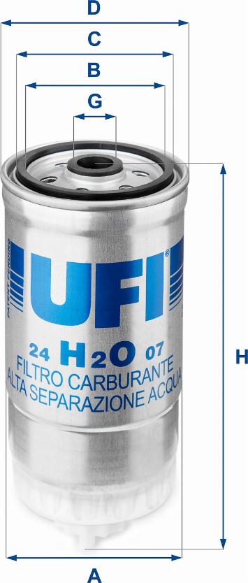 UFI 24.H2O.07 - Топливный фильтр autosila-amz.com