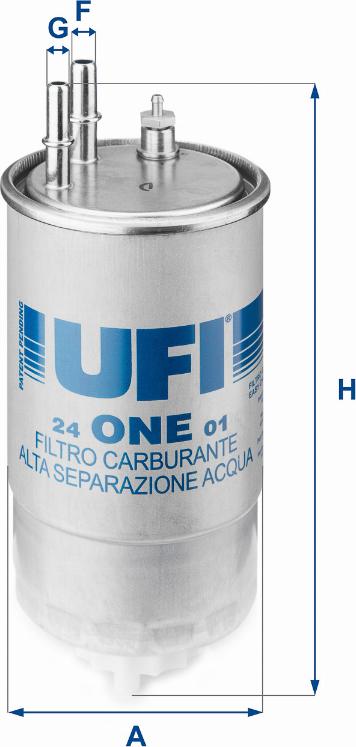 UFI 24.ONE.01 - Топливный фильтр autosila-amz.com
