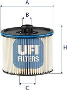 UFI 26.195.00 - Топливный фильтр autosila-amz.com