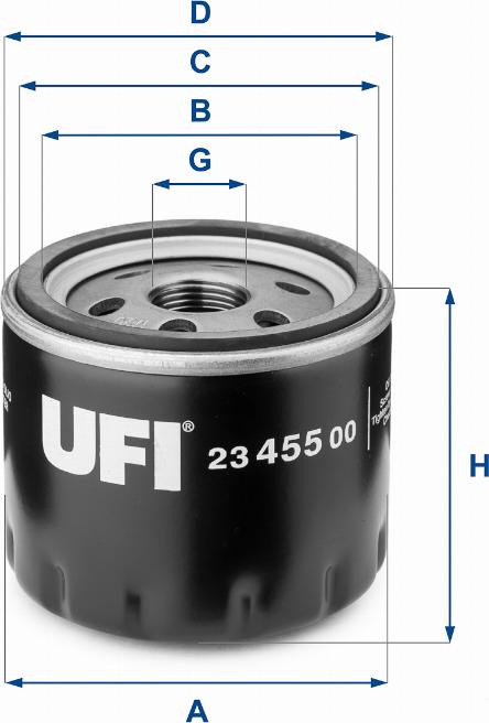 UFI 23.455.00 - Масляный фильтр autosila-amz.com