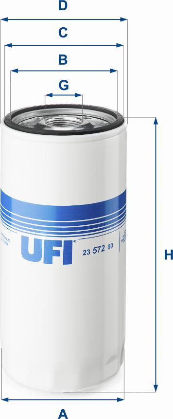 UFI 23.572.00 - Spin-on oil filter autosila-amz.com