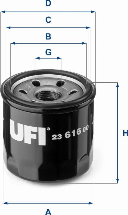 UFI 23.616.00 - Масляный фильтр autosila-amz.com