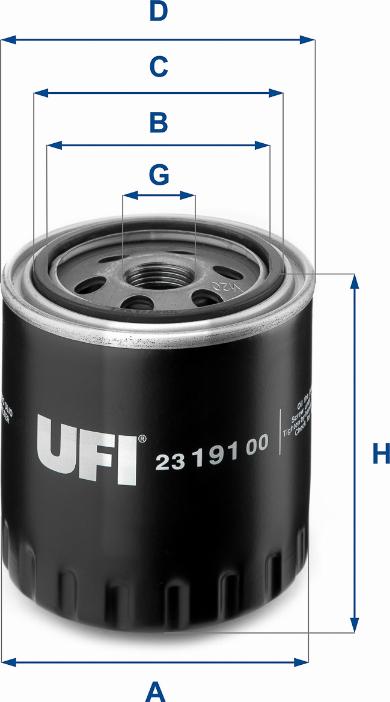 UFI 23.191.00 - Масляный фильтр autosila-amz.com