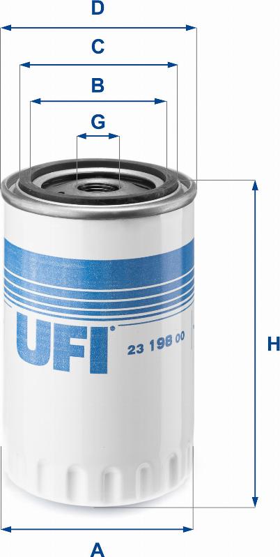 UFI 23.198.00 - Масляный фильтр autosila-amz.com