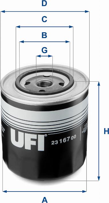 UFI 23.167.00 - Масляный фильтр autosila-amz.com