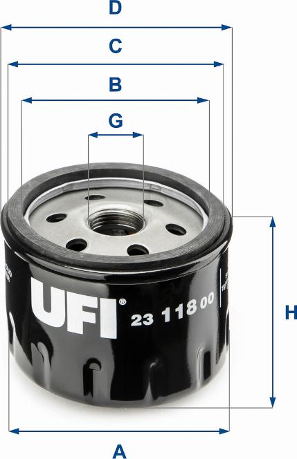 UFI 23.118.00 - Масляный фильтр autosila-amz.com