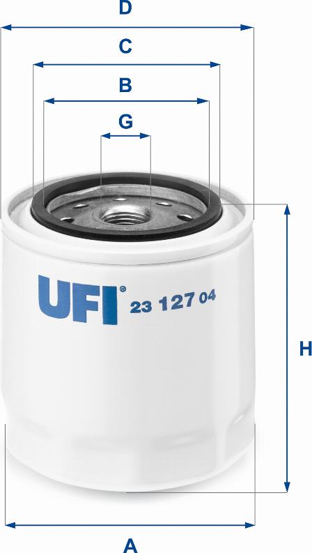 UFI 23.127.04 - Масляный фильтр autosila-amz.com