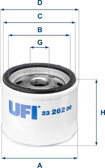 UFI 23.262.00 - Масляный фильтр autosila-amz.com