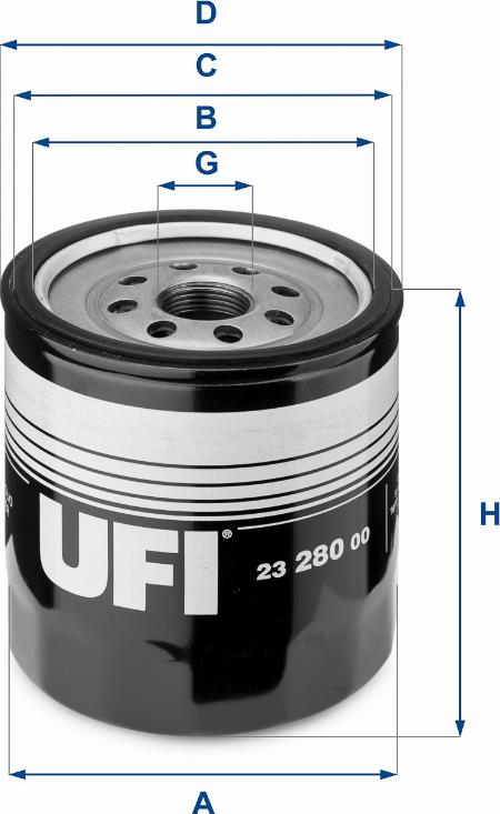 UFI 23.280.00 - Масляный фильтр autosila-amz.com