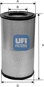 UFI 27.518.00 - Воздушный фильтр, двигатель autosila-amz.com