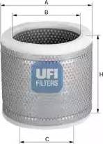 UFI 27.843.00 - Воздушный фильтр, двигатель autosila-amz.com