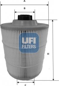 UFI 27.A00.00 - Воздушный фильтр, двигатель autosila-amz.com