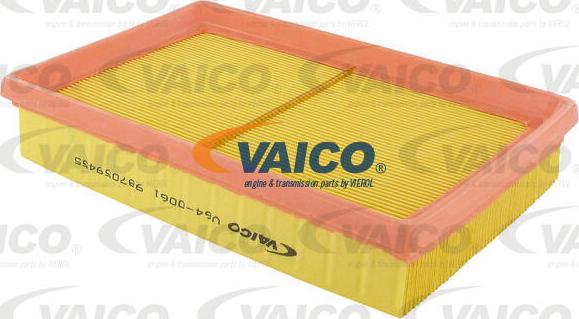 VAICO V64-0061 - Воздушный фильтр, двигатель autosila-amz.com