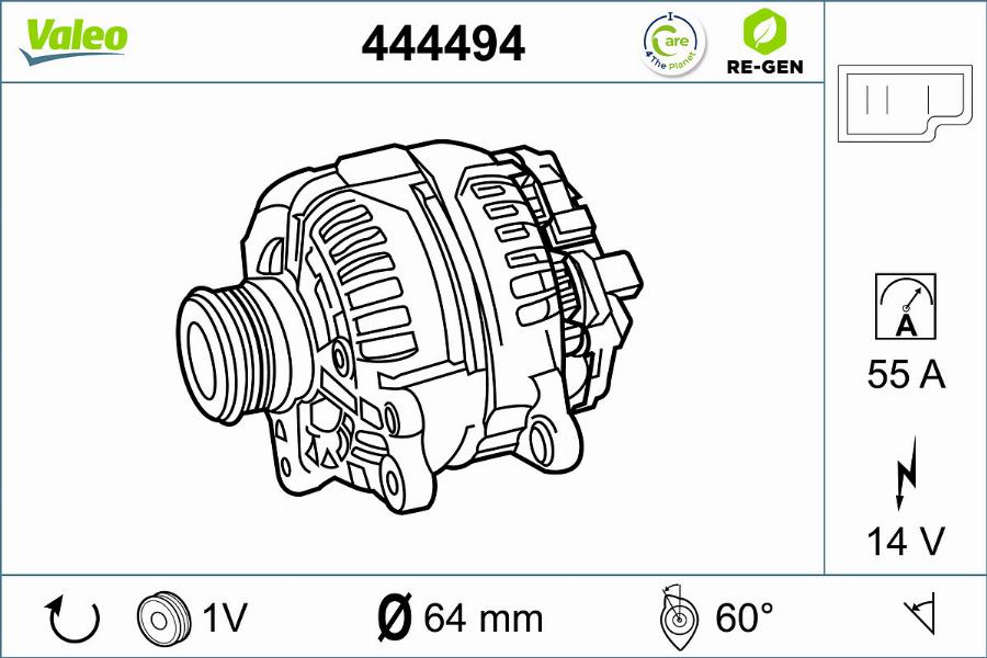 Valeo 444494 - Генератор autosila-amz.com