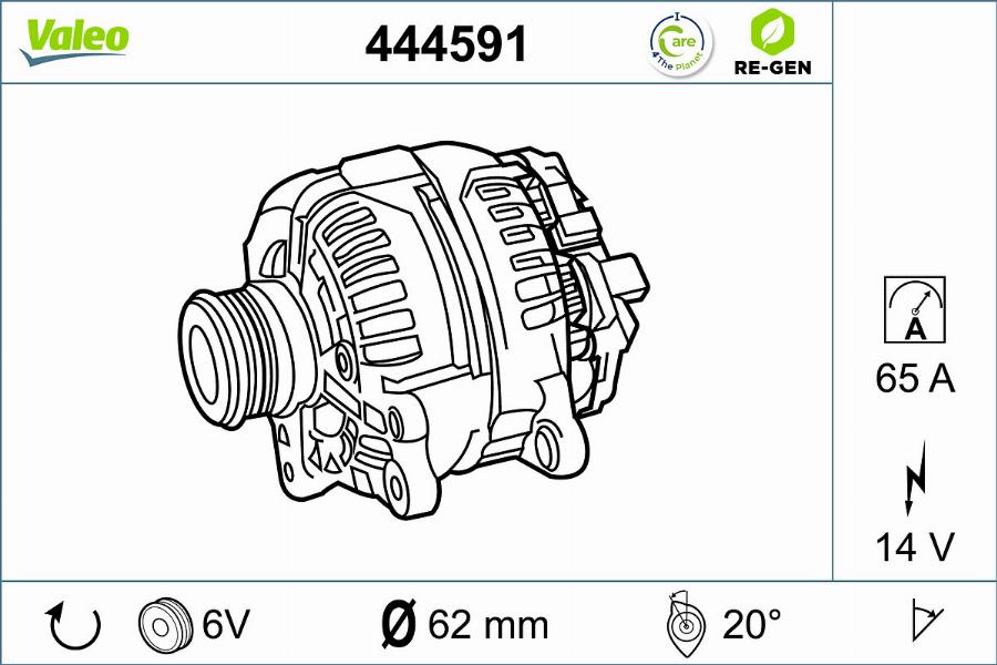 Valeo 444591 - Генератор autosila-amz.com