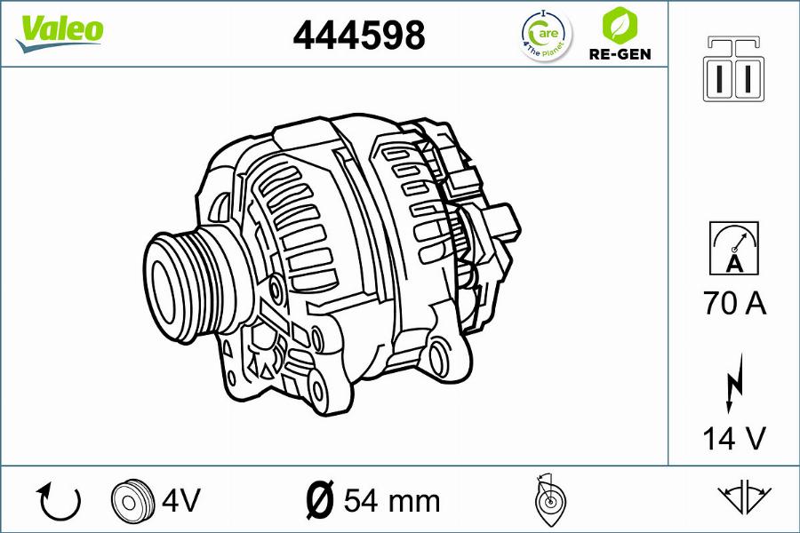 Valeo 444598 - Генератор autosila-amz.com